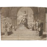 Italienisch: um 1790. Statue der Roma in einer Halle