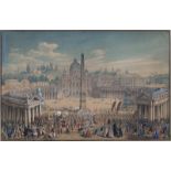 Italienisch: Mitte 19. Jh. Papstprozession auf dem Petersplatz