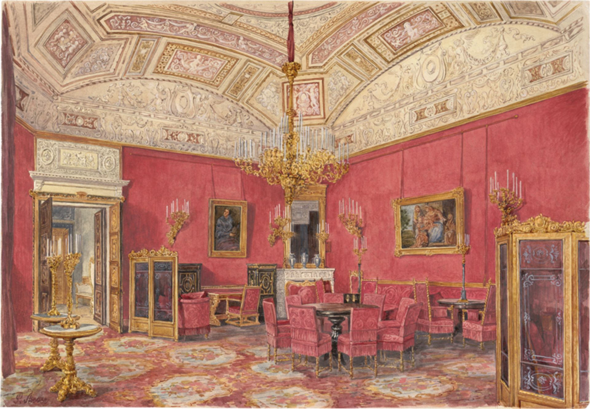 Lwow, Fedor Fedorovitch: Großer Salon von Kaiserin Alexandra Fjodorowna im Winter...