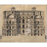 Deutsch oder Niederländisch: um 1800. Entwürfe zu einem Palazzo mit Rustikaverzierung...