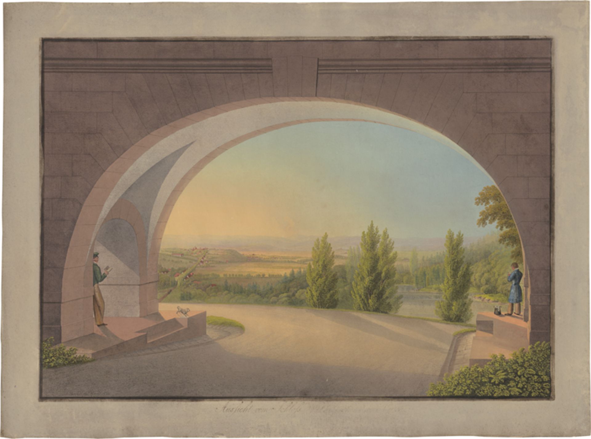 Bleuler d. J., Johann Heinrich: "Aussicht von Schloss Wilhelmshöhe gegen Cassel". 
