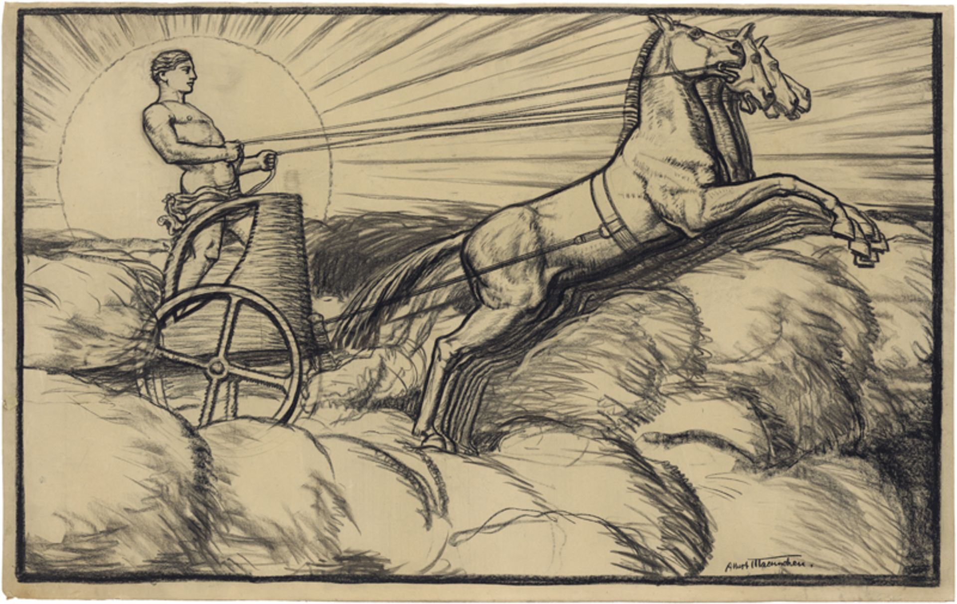Männchen, Albert: Apoll im Sonnenwagen