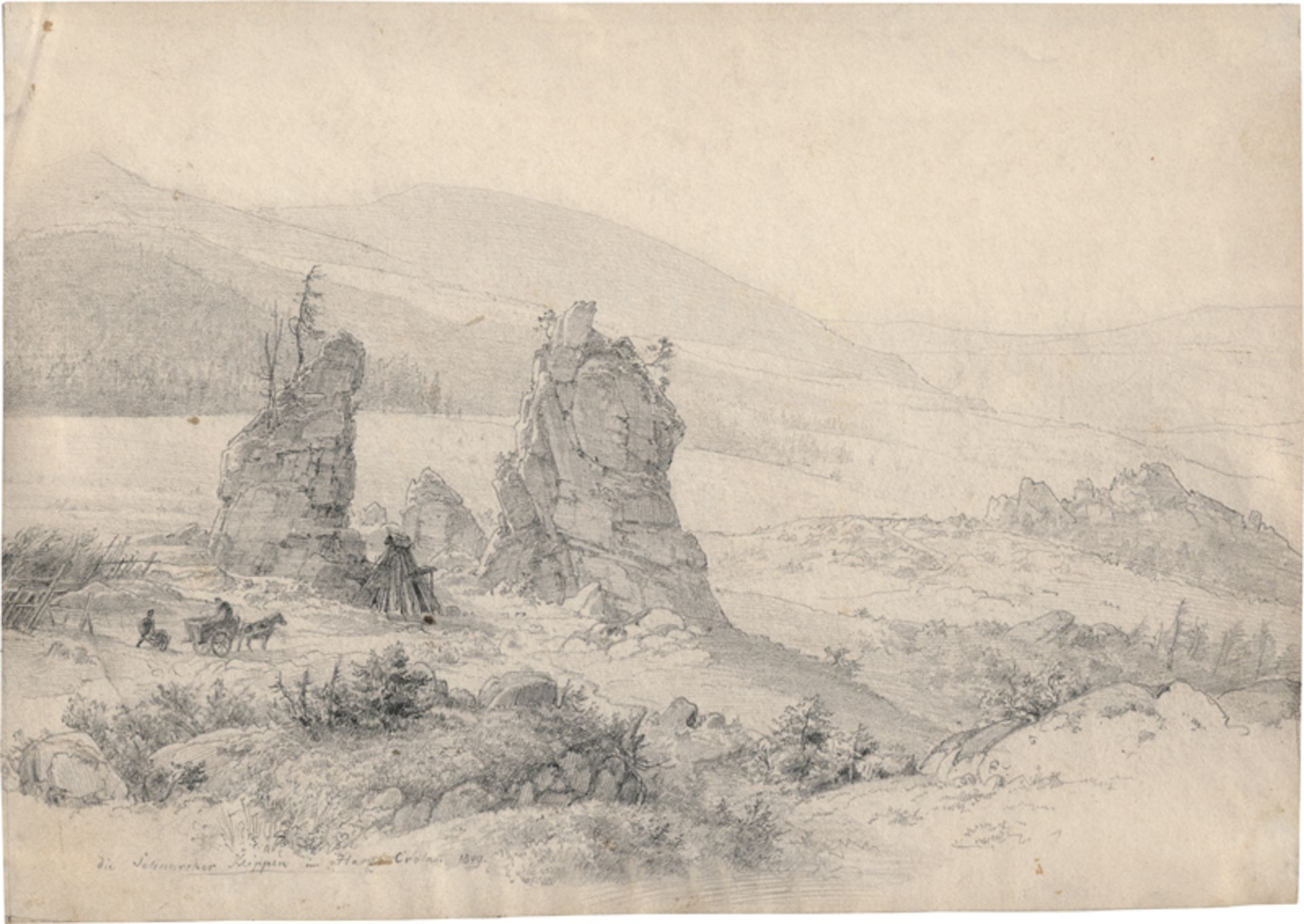 Crola, Georg Heinrich: Blick auf die Schnarcherklippen bei Schierke im Harz