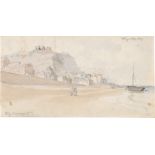 Bamberger, Fritz: Ansicht vom Strand von Hastings und der Festungsruine vo...