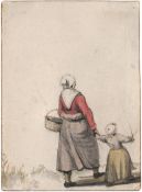 Brakenburgh, Richard: Eine Mutter ihre kleine Tochter an der Hand führend