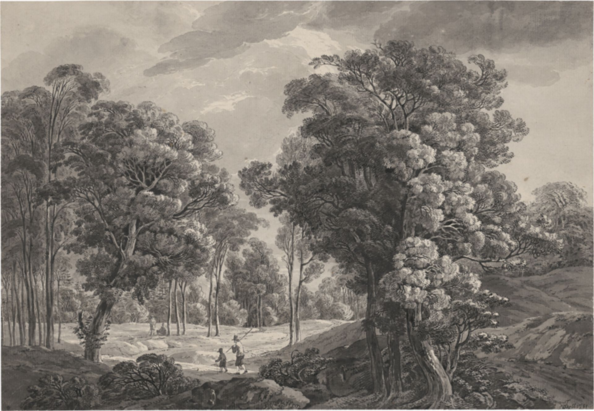 Troll, Johann Heinrich: Landschaft mit Wanderern