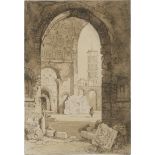 Deutsch: 19. Jh. Blick aus der Maxentiusbasilika auf Santa France...