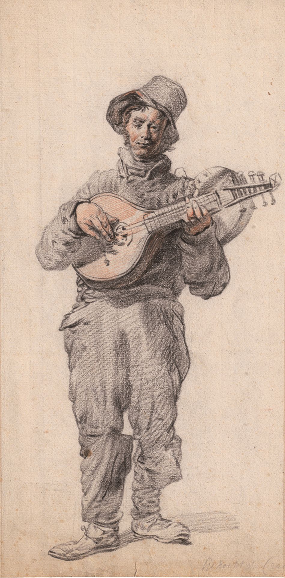 Niederländisch: um 1800. Wandernder Geselle mit Guitarre