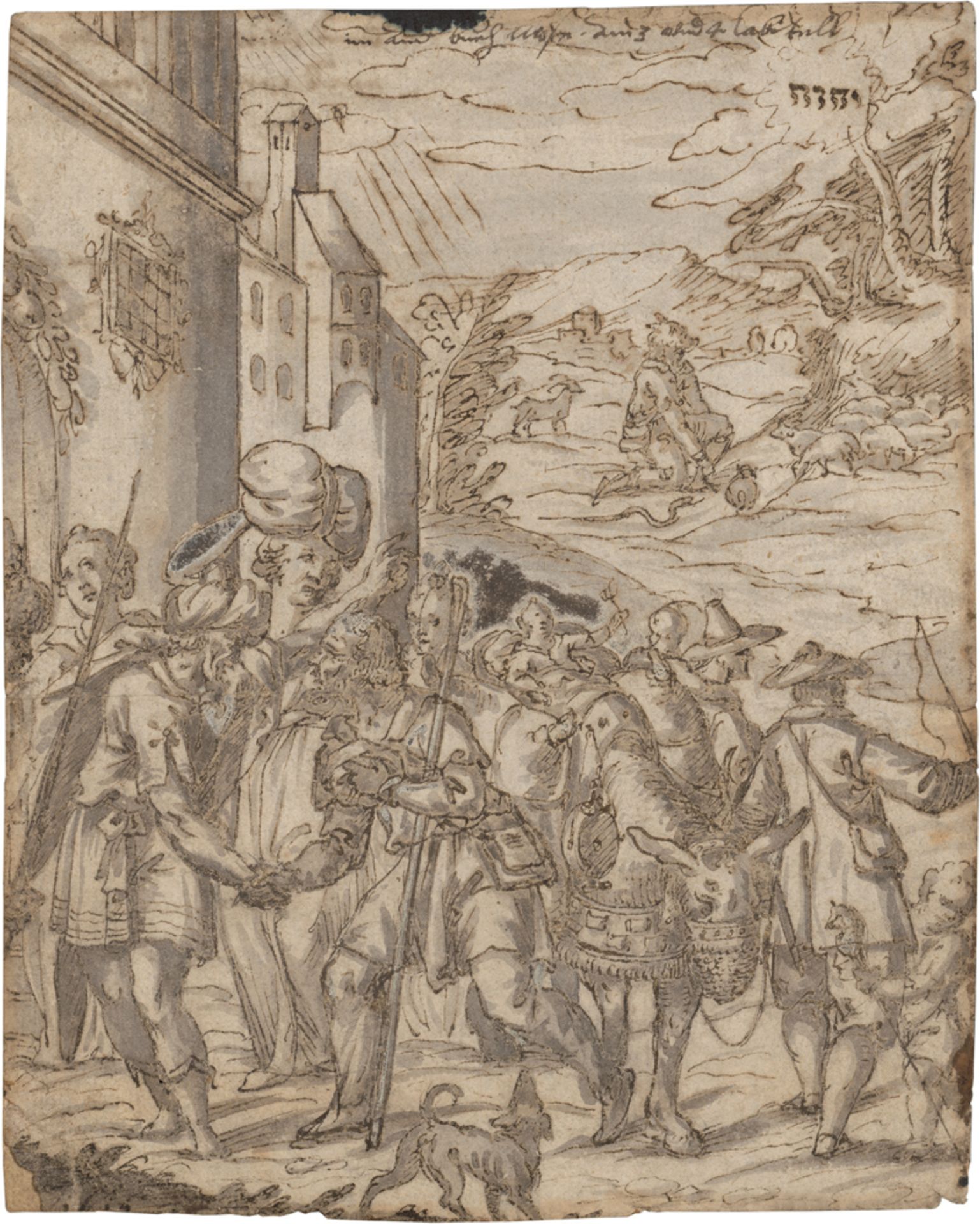 Süddeutsch: um 1590. Moses nimmt Abschied von Jethro