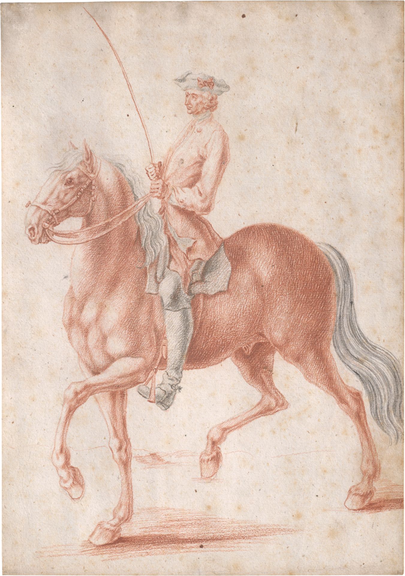 Deutsch: um 1720. Kavalier zu Pferd