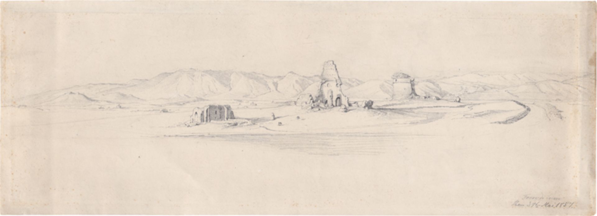 Papperitz, Gustav Friedrich: Torre di Schiavi und weitere Ruinen an der Via Prenestin...
