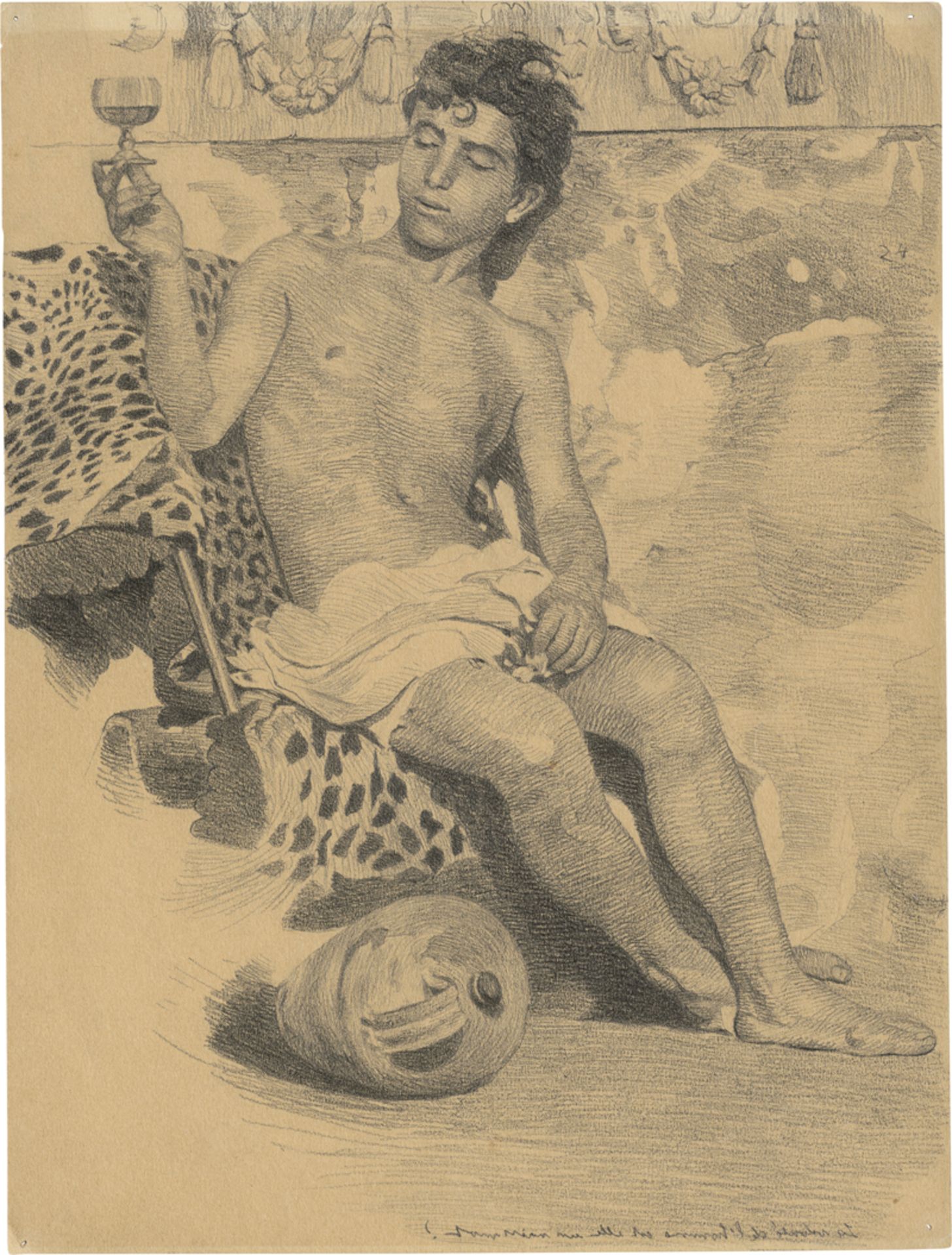 Deutsch oder Französisch: frühes 20. Jh. "Bacchus" - Italienischer Jüngling mit We...