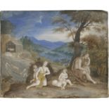 Französisch: 1. Hälfte 17. Jh. Adam und Eva mit Kain und Abel in der ...