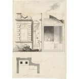 Deutsch oder Niederländisch: um 1800. Entwürfe zu einem Küchengebäude in Gestalt eine...