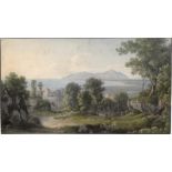 Salathé, Friedrich: Blick über die Bucht von Terracina auf den Monte Circeo