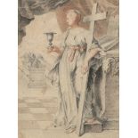 Niederländisch: um 1620. Allegorie des Glaubens, mit Kreuz und Kelch, im...