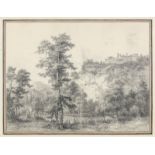 Thiele, Johann Alexander - zugeschr...: Elbtallandschaft mit rastender Anglerfamilie, im Hinterg...