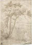 Bolognesisch: 17. Jh. Weite Landschaft mit Bäumen
