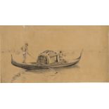Nerly, Friedrich: Gondel in der Lagune von Venedig