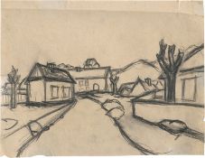 Rainer, Arnulf: Dorfansicht, Straßenflucht