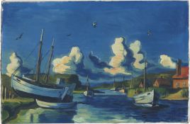 Pechstein, Hermann Max: Abend in Leba ("Abend am Lebaausfluss")