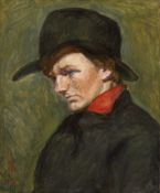 Meidner, Ludwig: Portrait eines Jungen mit Hut und rotem Tuch