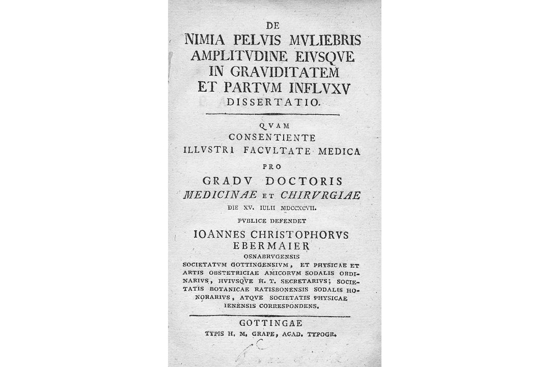 Ebermaier, Johann Erdwin Christoph: De nimia pelvis muliebris