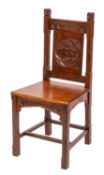 A Victorian carved oak Golden Jubilee commemorative side chair, in Gothic taste,