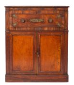 A Regency kingwoood and rosewood banded secretaire chest,