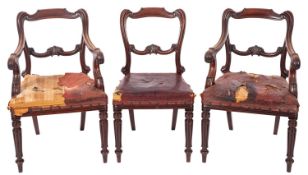 A set of six William IV mahogany dining chairs,