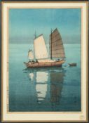 After Hiroshi Yoshida (Japanese, 1876-1950) - 'Sailing boats' from the Seto Naikai shu (Inland Sea)
