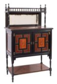 A Victorian thuya wood and ebonised library reading cabinet, In Aesthetic style, possibly by Gillow,