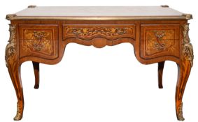 A tulipwood, kingwood and marquetry bureau plat in Louis XV transitional taste,