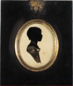19th Century British school - A group of six silhouette portrait miniatures - Various sizes,