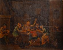19th Century in the manner of David Teniers (Belgian 1610-1690) - Tavern scenes - A pair of oils