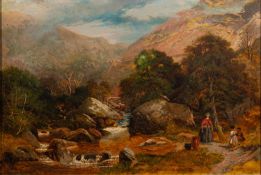 Bradford Rudge (British, 1805-1885) - 'On the Lyn, North Devon' - Oil on board