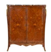 A Continental, probably Dutch walnut, marquetry and gilt bronze mounted cabinet,