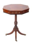 A mahogany and ebony banded octagonal occasional table in Regency style,