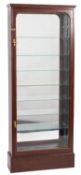 A late Victorian mahogany and glazed chemist's display cabinet.