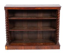 A William IV rosewood open bookcase,