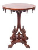 A William IV rosewood oval occasional table,