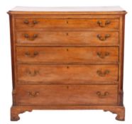 A George III mahogany secretaire chest,