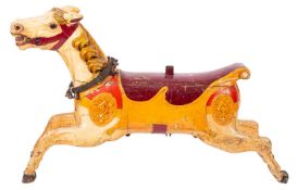 A Victorian carved and painted wood carousel horse,