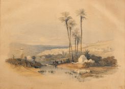 David Roberts (Scottish, 1796-1864) - 'View of Jenin, ancient Jezreel' Lithographic print - 22.