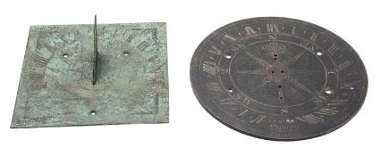 A George IV or William IV bronze sundial, by J. King, Optician, Bristol, circa 1830