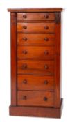 A Victorian mahogany Wellington chest,