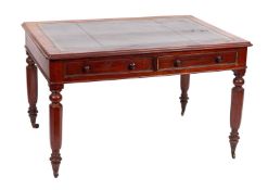 A Victorian mahogany library writing table,