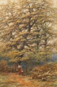 Peter Deakin, (British, 1830-1899) - Figure on a path - Watercolour on paper - 37.5 x 25cm, 53.