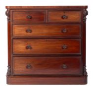 A Victorian mahogany chest of drawers,