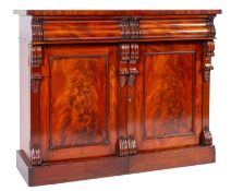 A Victorian mahogany side cabinet,